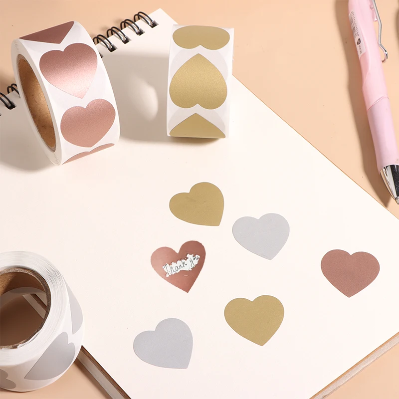 300Pcs/roll DIY Handmade Game Sticker Self-Adhesive Stickers Scratch Sticker Label Heart Scratch Off Stickers Labels Stationery