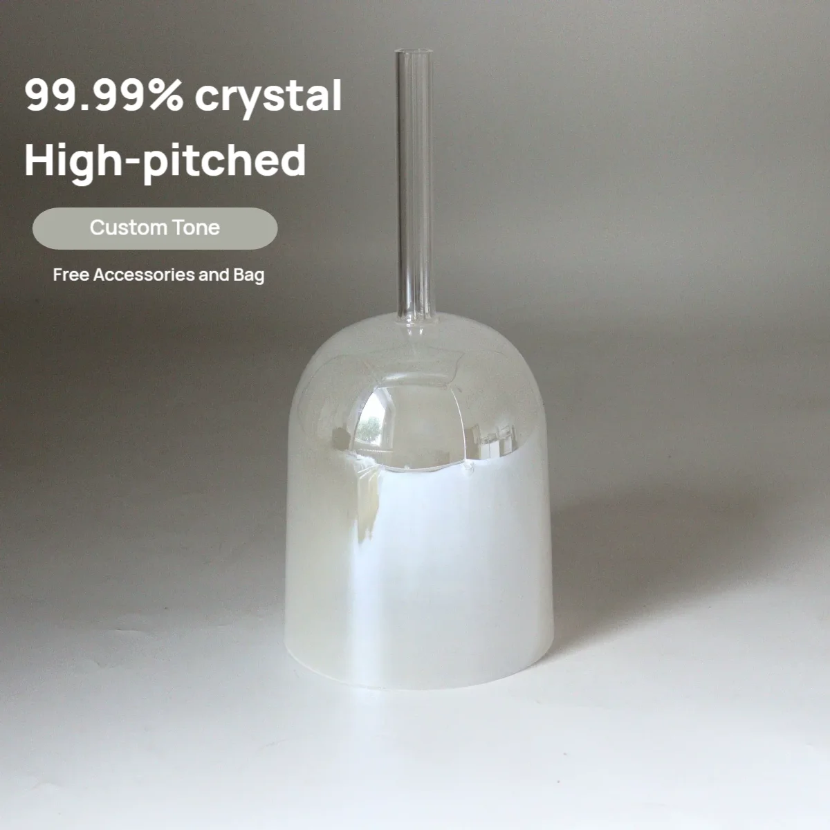 

Pearl White Handheld Crystal Bowl Sound Healing Meditation Music Bowl Dreamy Portable Singing Bowl Yoga Clear Quartz Crystal