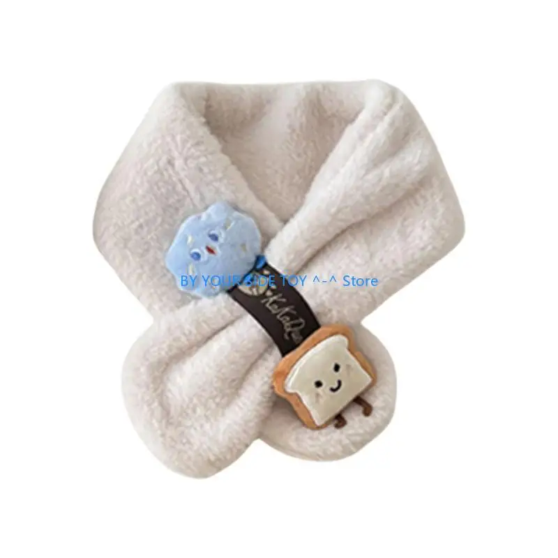 Toddler Fleece Scarf Thick Winter Scarf Infant Travel Scarf Crossing Designs Scarf Warm During Winter Activity Ages 3-10 U6XE