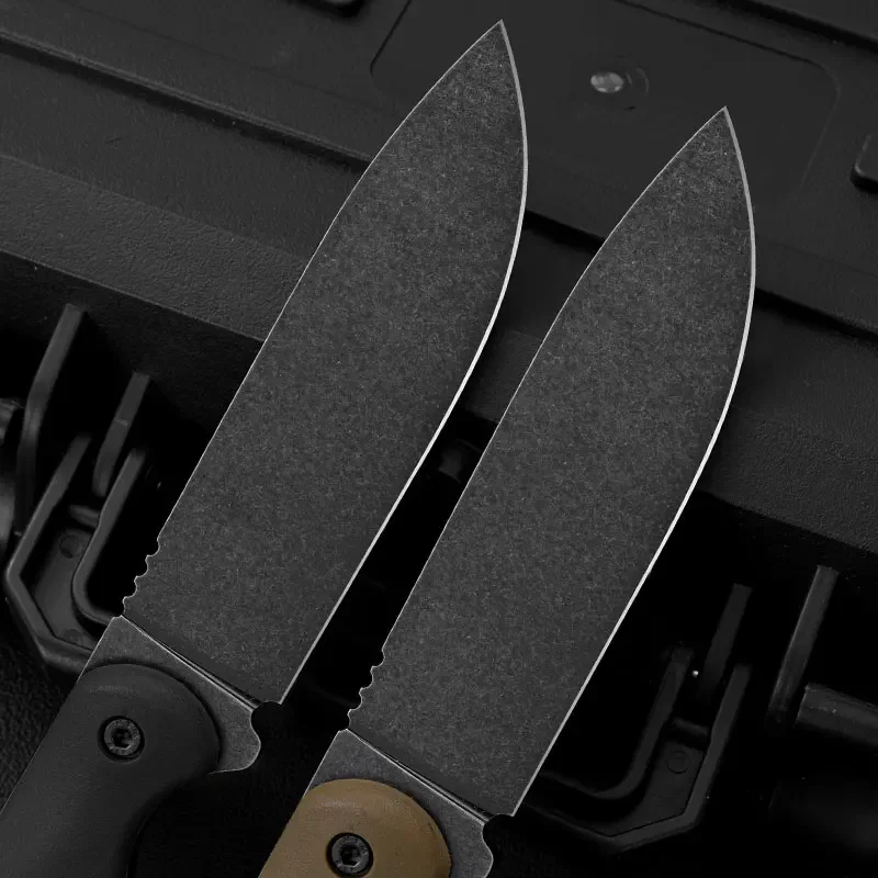 Nuevo cuchillo recto para acampar al aire libre, cuchillo de autodefensa, montañismo de supervivencia, cuchillo de exploración, EDC, con funda K