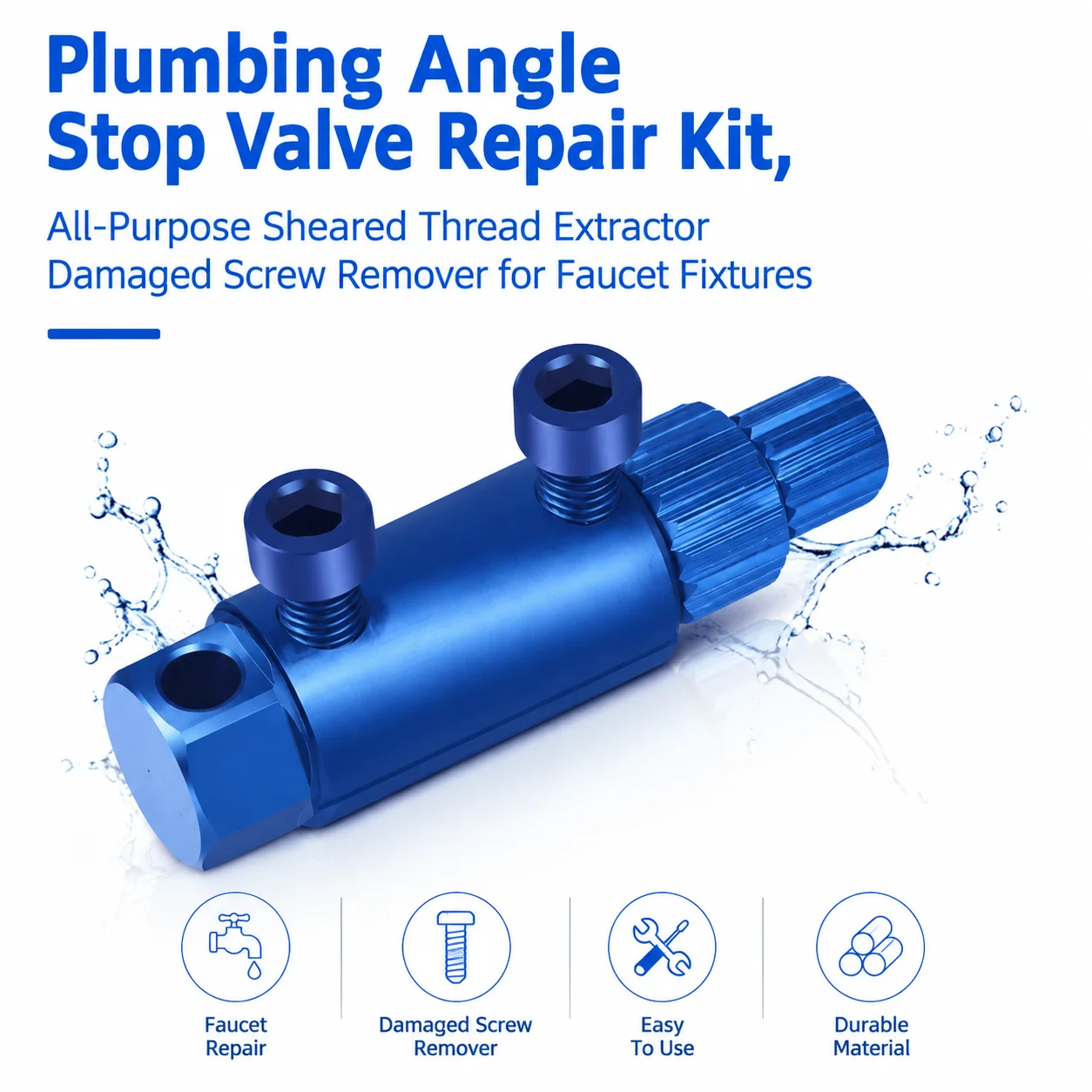 Broken Pipe Nipple Extractor: Angle Stop Valve Repair Kit for Sheared Faucet & Fixture Threads