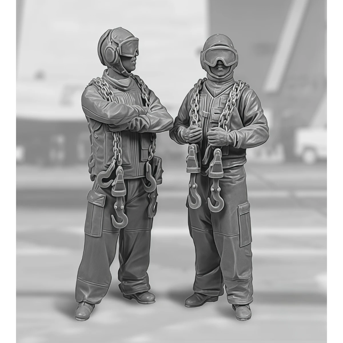 

1/32 Resin Unpainted Model Kit, Military Theme, Unassembled and Unpainted GK for US Aircraft Carrier Deck Crew, 1716R