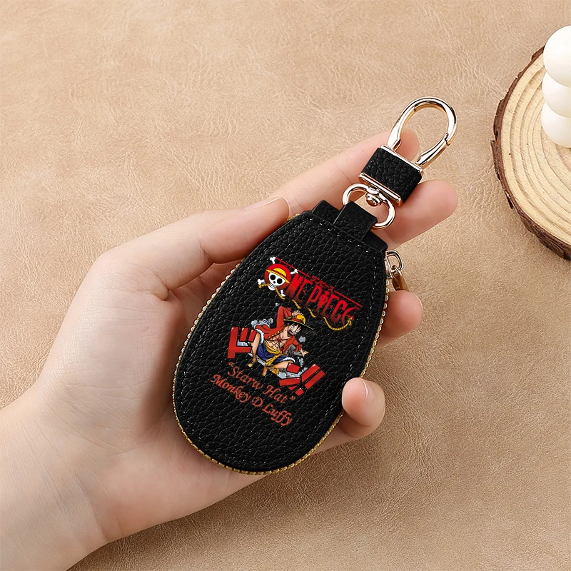 قطعة واحدة حقائب مفاتيح السيارة الجلدية الصغيرة موضة سستة الرجال حافظة واقية بسيطة المحمولة متعددة الوظائف قلادة المفاتيح الهدايا