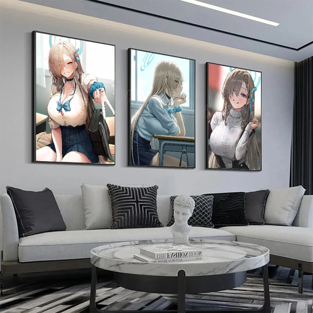 B-Blue Archive Asuna Poster HD Posters Home Room Bar Cafe Decor Art Wall Painting Picture