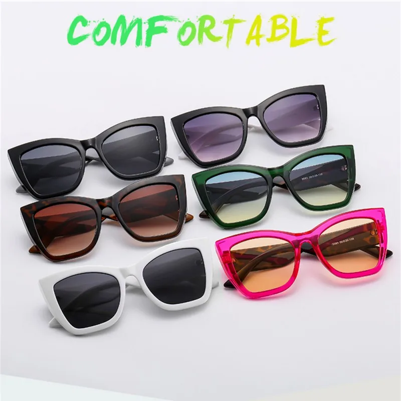 Retro Sexy Cat Eye Style Sunglasses Woman Classic Black White Ladies Sun Glasses Cat eye Frame Gradient  Female goggles UV400