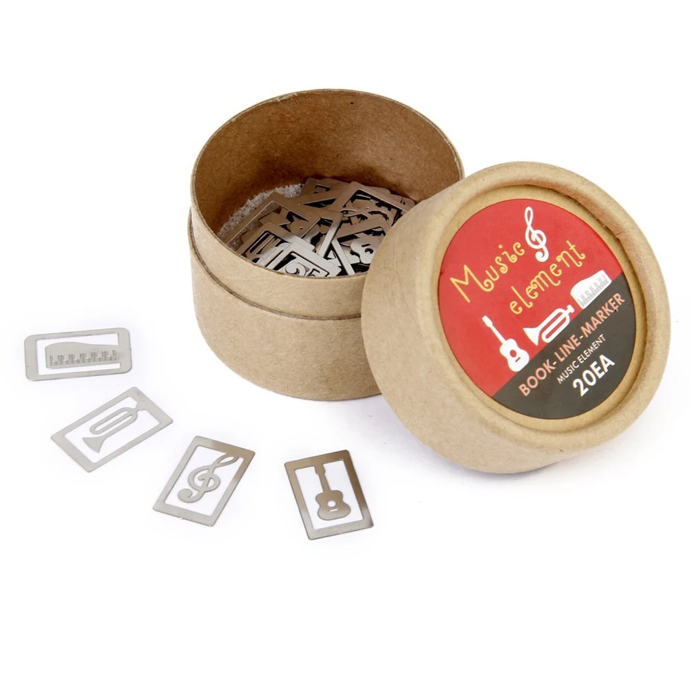 

20pcs Metal Bookmarks Music Shape Piano Guitar Saxophone Notes Silver 2X1.25Cm Gift Teens Adults Design