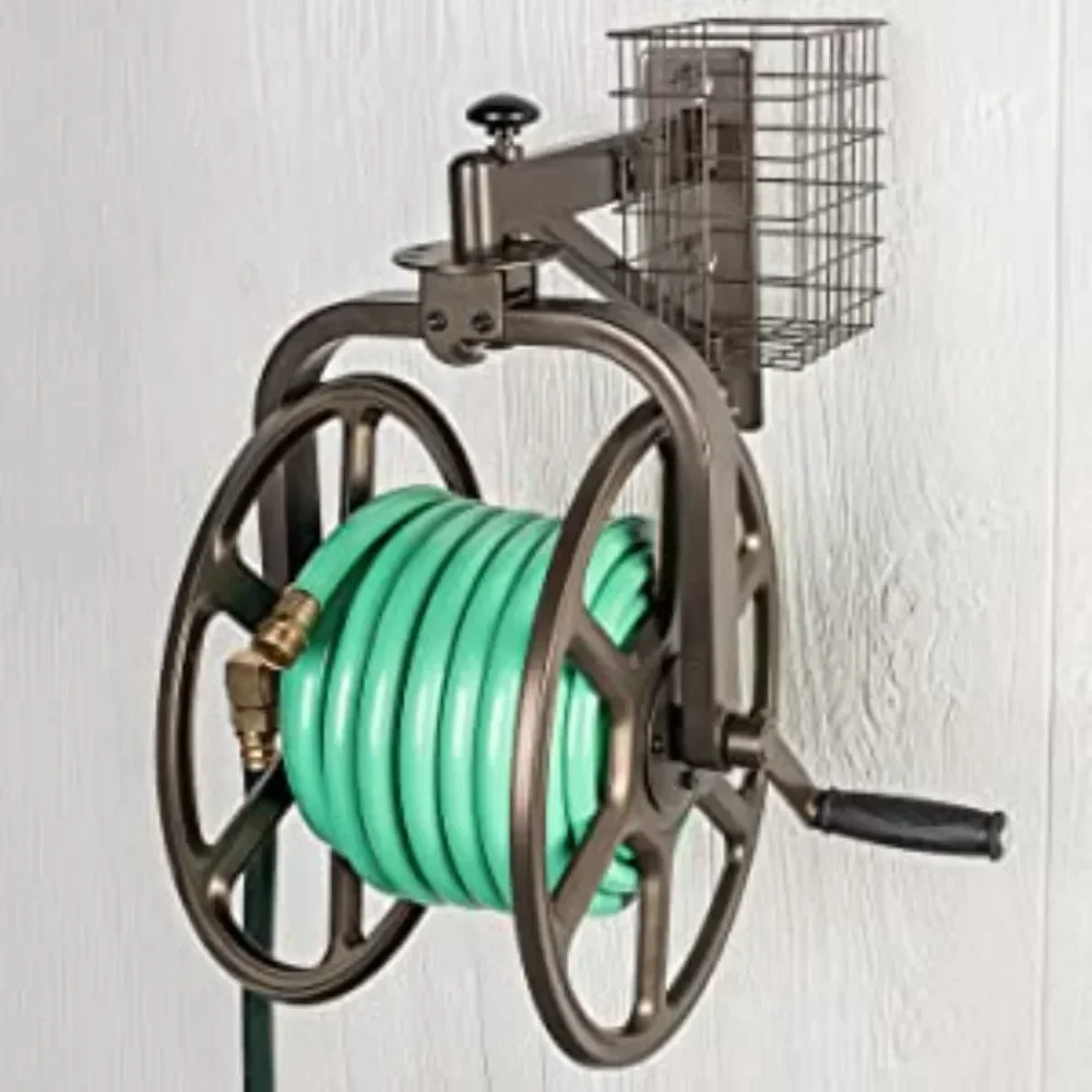 

q Single Arm Navigator Multi-Directional Garden Hose Reel, Holds 125-Feet of, 5/8-Inch