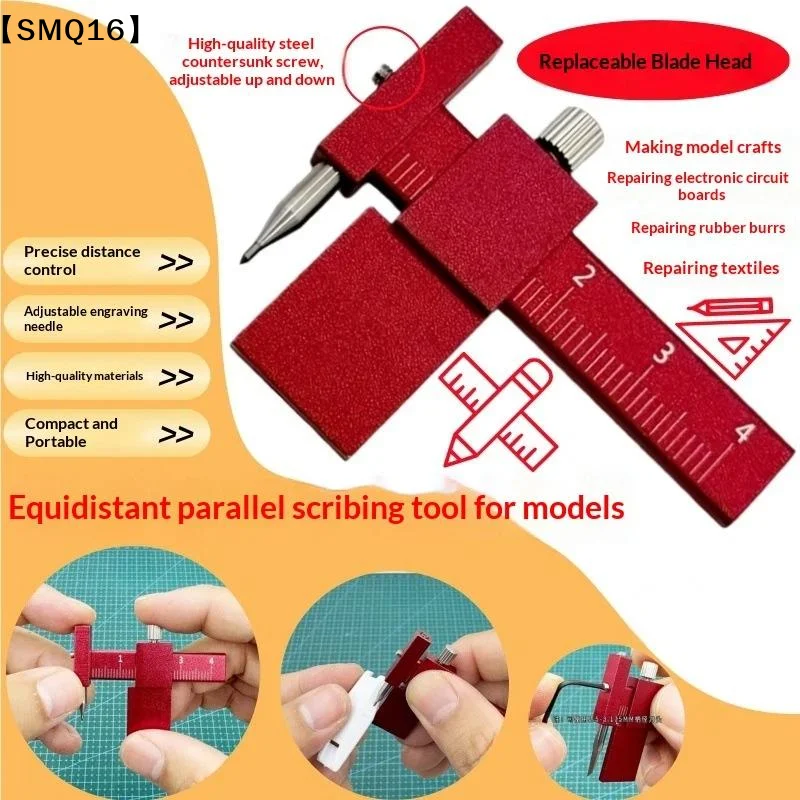 Model Equidistant Scribing Ruler Parallel Scribers Create Contour Positioning Scale Auxiliary Ruler Tools【SMQ】
