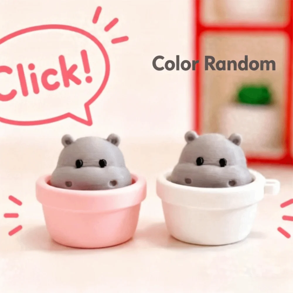 Finger Button Clicker Fidget Keychain Cartoon Animals Soft Slow Rebound Clicking Pressure Relief Funny Cute