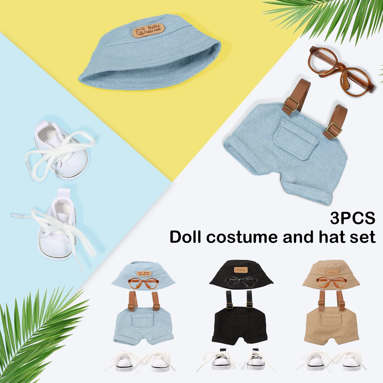 

4 шт., плюшевая кукла, несколько стилей, комплект одежды для Labubu, аксессуары для одежды, модная одежда, плюшевая игрушка Gfor 15/17 см