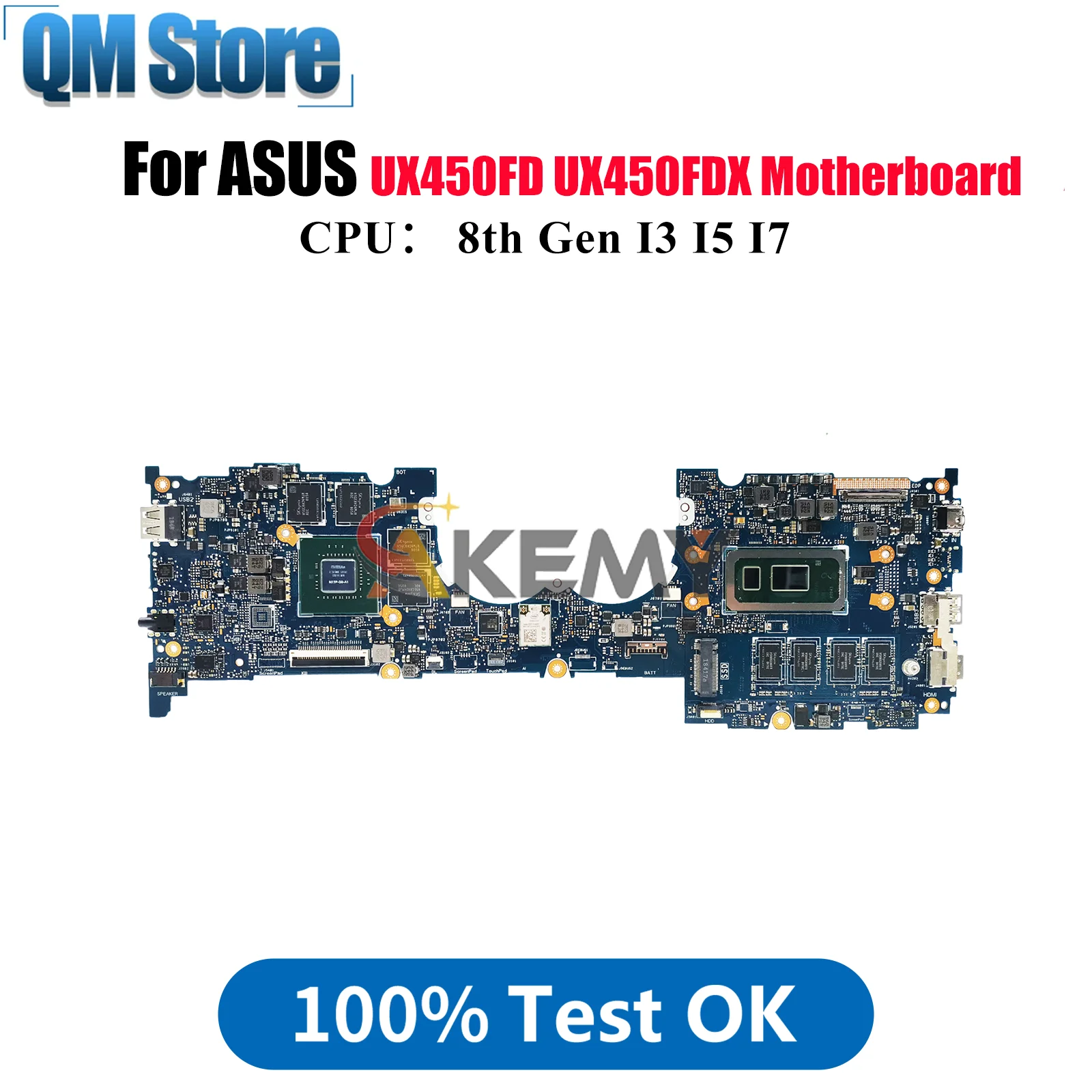 

UX450FD Laptop Motherboard For ASUS ZenBook UX450F UX450FD UX450FDX Notebook Mainboard With I3 I5 I7 CPU 100% tests OK fast ship