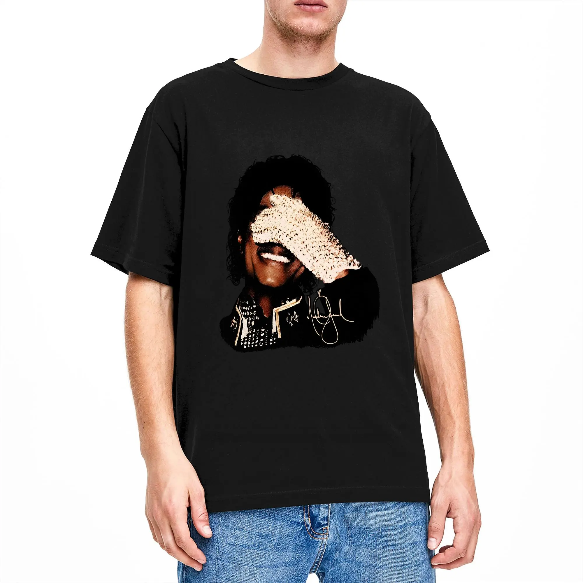 Michael Jackson Laugh T-Shirt Summer  Harajuku T-Shirts Adult Cotton Round Neck 4XL 5XL 6XL Clothing Short Sleeve Vintage Tshirt