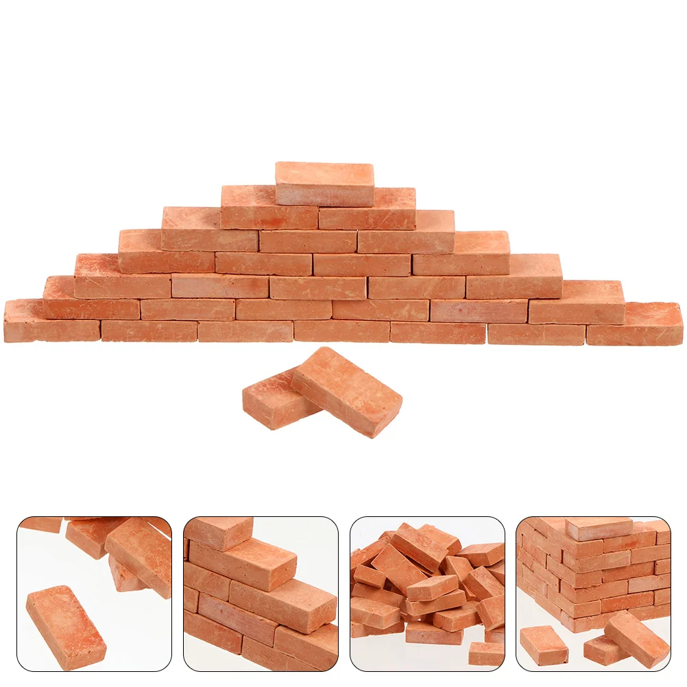 

50 Pcs Accessories Brick Model Mini DIY Bricks Scapulars Clay Bronze Simulation