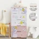 New Dresser  Tall Dresser Organizer 5 Layers 6 Drawer Plastic Closet Rolling Parrot Cabinet Clothes Organizer with Lock