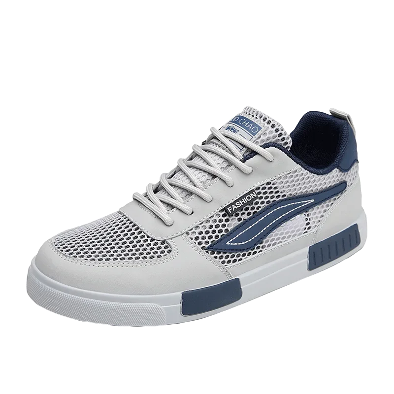 

Летняя дышащая повседневная спортивная обувь с сеткой, противоскользящие мужские туфли на плоской подошве, вулканизированная обувь, мужские повседневные кроссовки большого размера