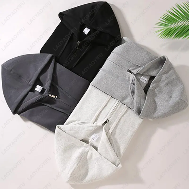 Sudadera con capucha con cremallera a la moda para hombre y mujer, gruesa, de alta calidad, con cremallera, personalidad, personaliza tu logotipo, sudadera de invierno con gráfico