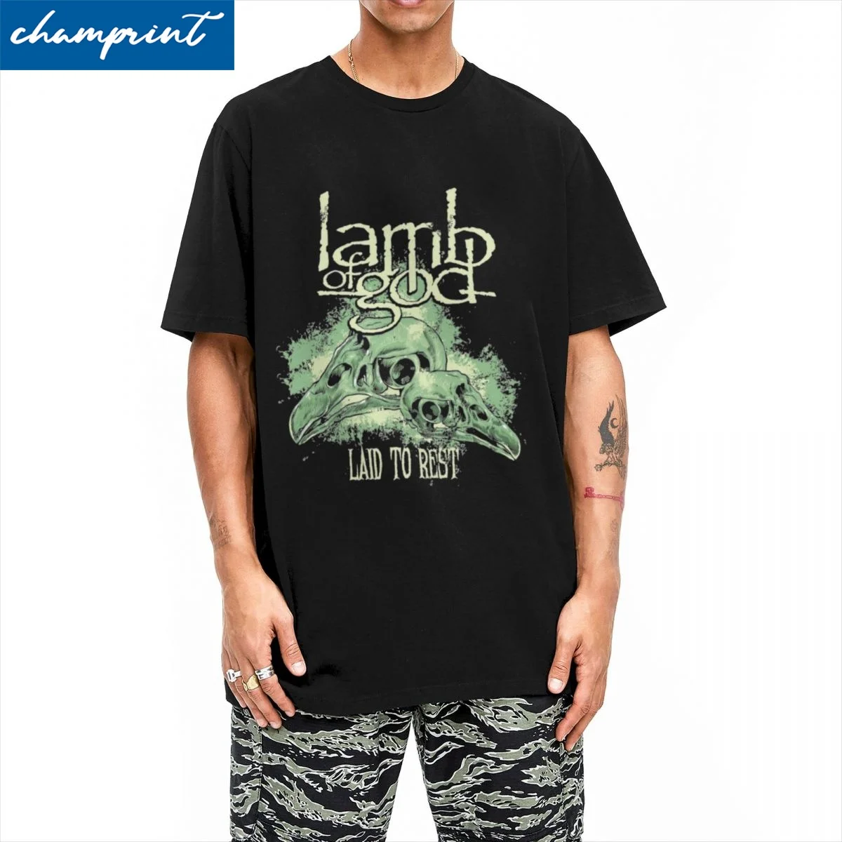 09 Lamb Of God Band T Shirts Men Women Pure Cotton Fun T-Shirts Crewneck Tees Short Sleeve Tops 4XL 5XL 6XL