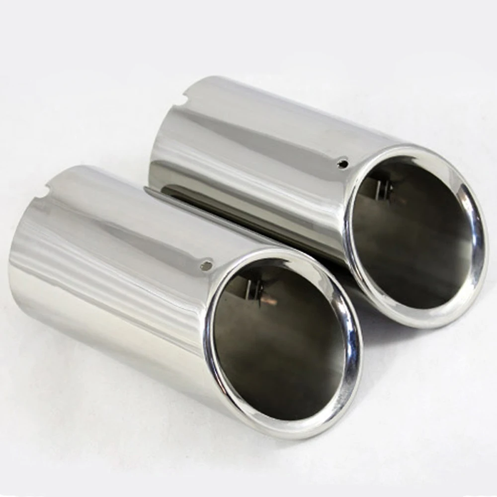 2pcs 70mm Edelstahl Auto Auspuff Schall dämpfer Spitze Rohre Abdeckungen für VW Volkswagen Tiguan 2016 Auspuff anlagen Zubehör