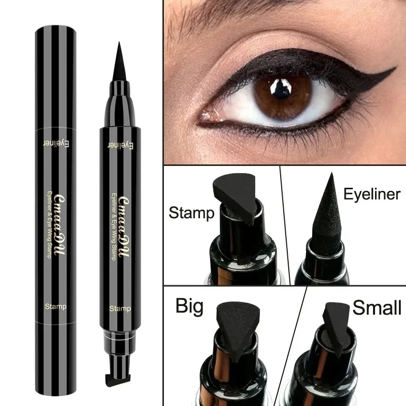 Big Seal Stamp Liquid Eyeliner ปากกากันน้ํา Fast แห้ง Black Eye Liner ดินสออายไลเนอร์เครื่องสําอางค์ Double-ended อายไลเนอร์