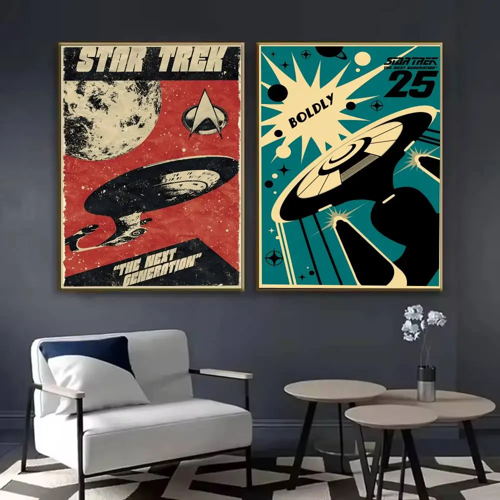 S-Star Trek TV Show Movie Poster Waterproof Sticky Wall Art Print For Bedroom Living Room Hallway Bar Home Decor