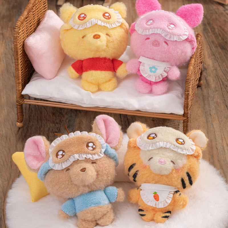 Disney Squinty Eyes Pajama Plush Keychain, Cute Cartoon Collectible Keyring, Soft Plush Toy Gift for Anime Fans