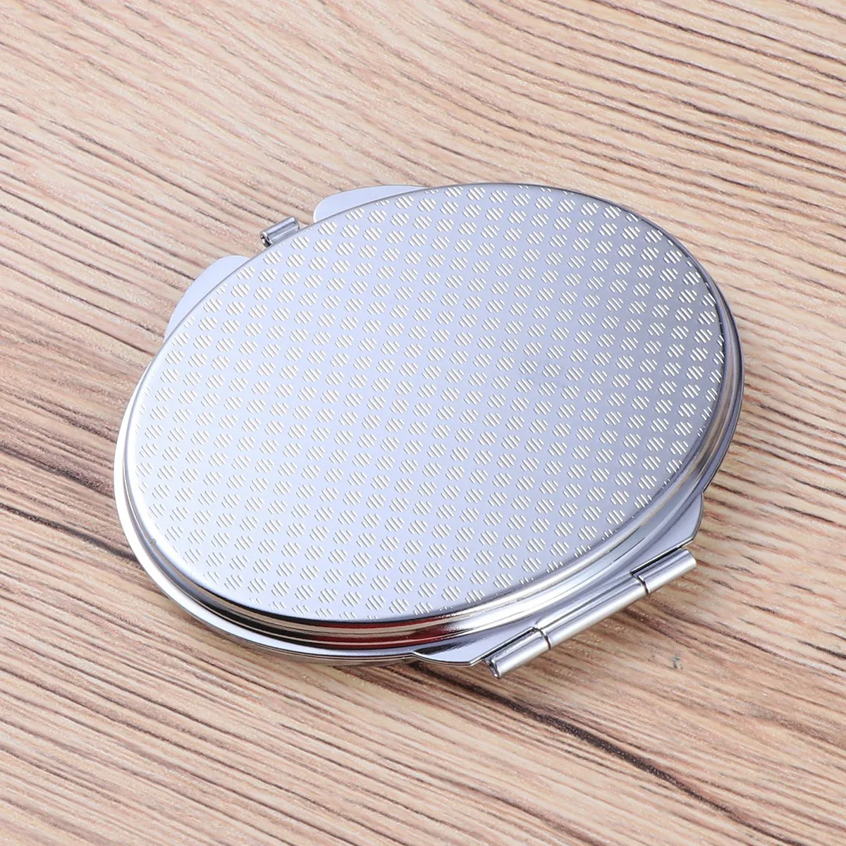 小さな楕円形の化粧鏡、折りたたみ式、ポータブル、反射面、クリアな視界、コンパクトミラー、家庭用または