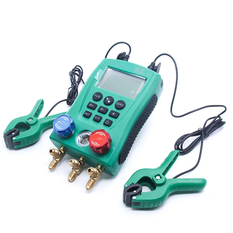 Refrigeration Electronic Refrigerant Dual Fluorine Meter Digital Display Fluorine Filling Meter Manifold Meter