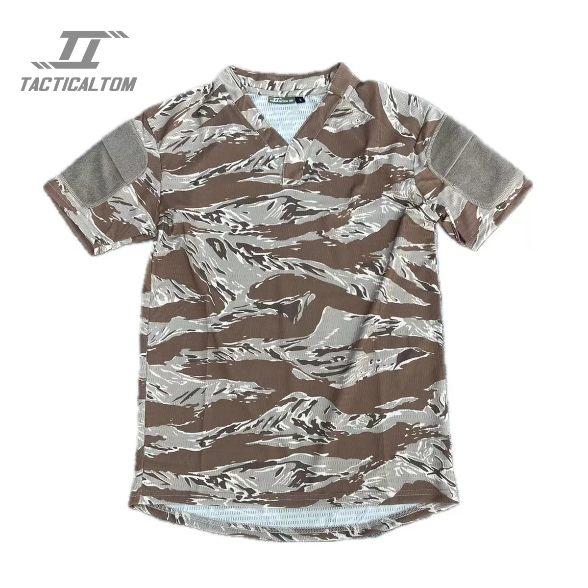 

Tactical Tom new product vs Desert Tiger Spot short sleeved V-neck T-shirt, training combat tactical shirt, quick drying shirt