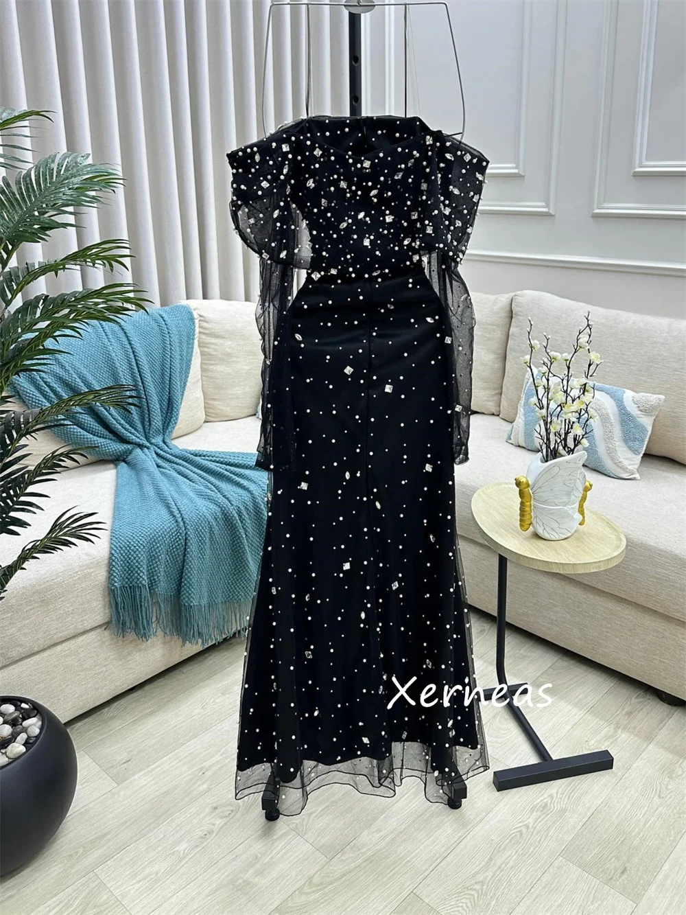 Customized Simple Sequined Pleat A-line Off-the-shoulder Long Dresses Bespoke Occasion Party Formal Exquisite