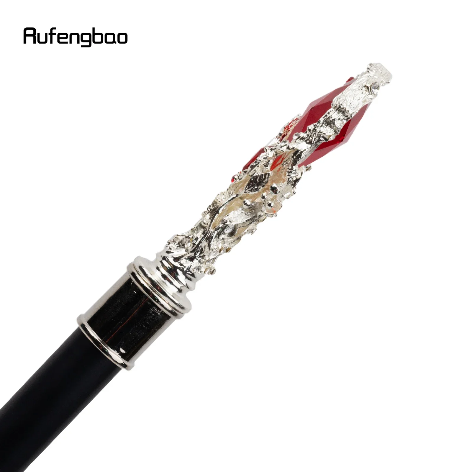 Red Diamond White Walking Cane Fashion Decorative Walking Stick  Luxury Crosier Knob Steampunk & Everyday Use 95cm