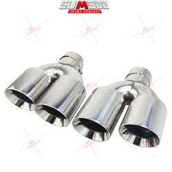 Setrs Dual Car Accessories Modification Stainless Steel Universal Automobile Exhaust Pipe Double Muffler Tip For Toyota Honda