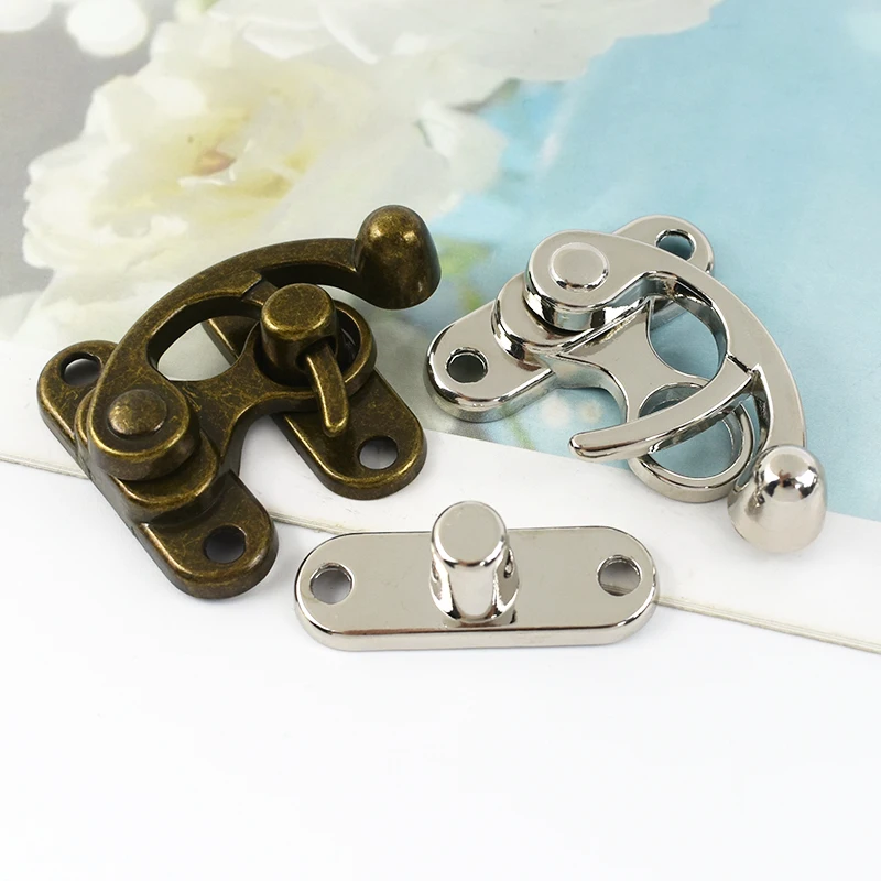 1-5Pcs 45X37mm Box Toggle Latch Hasp Metal Lock Decor Hasps Hook Clasp Curved Buckle For Jewelry Chest DIY Hardware Accessories