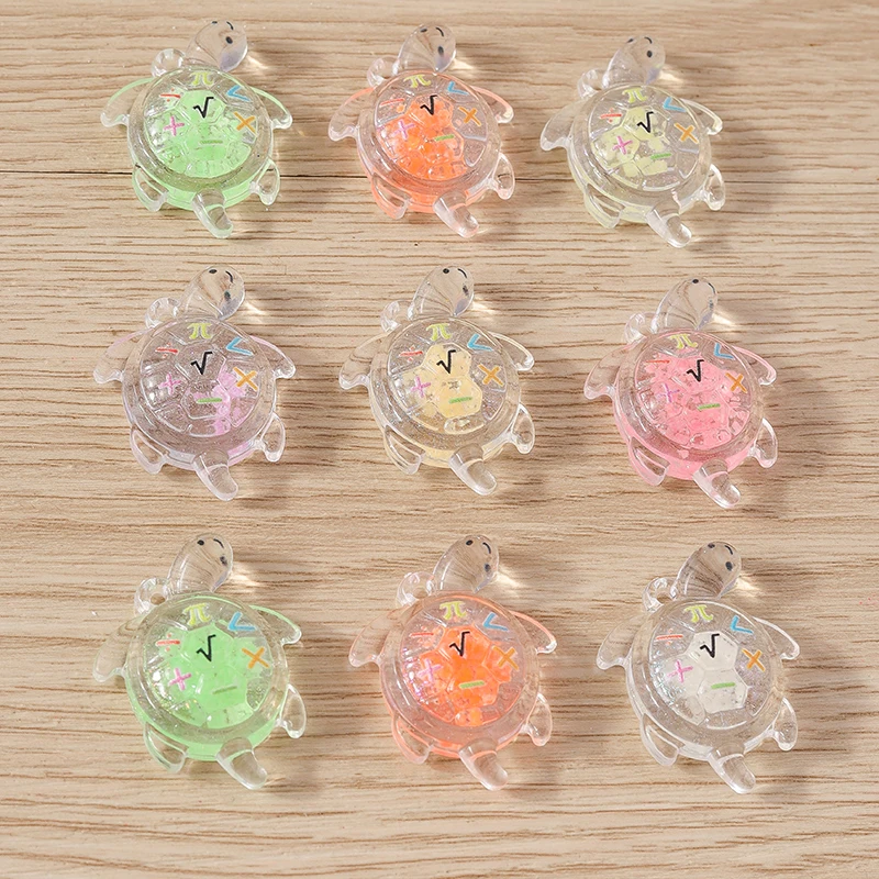 Tusember 5pcs Cute Resin Mathematical Calculation Turtle Charms for Earrings Necklaces Bracelet DIY Jewelry Making Accessories