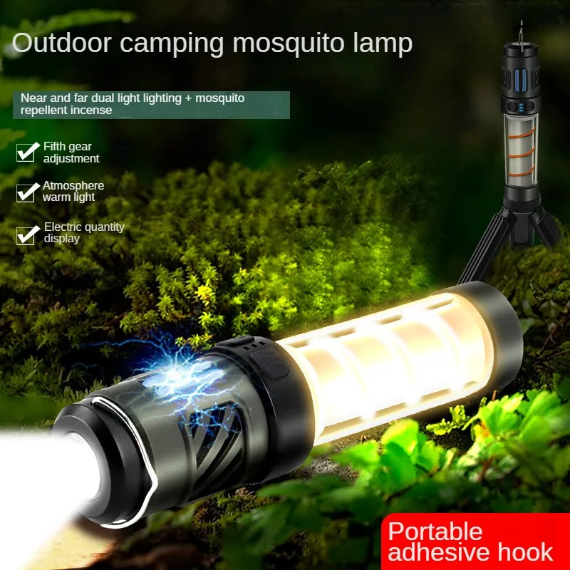 Novo repelente de mosquitos acampamento led luz ao ar livre à prova dwaterproof água portátil sucção magnética multifuncional barraca acampamento tocha lâmpada