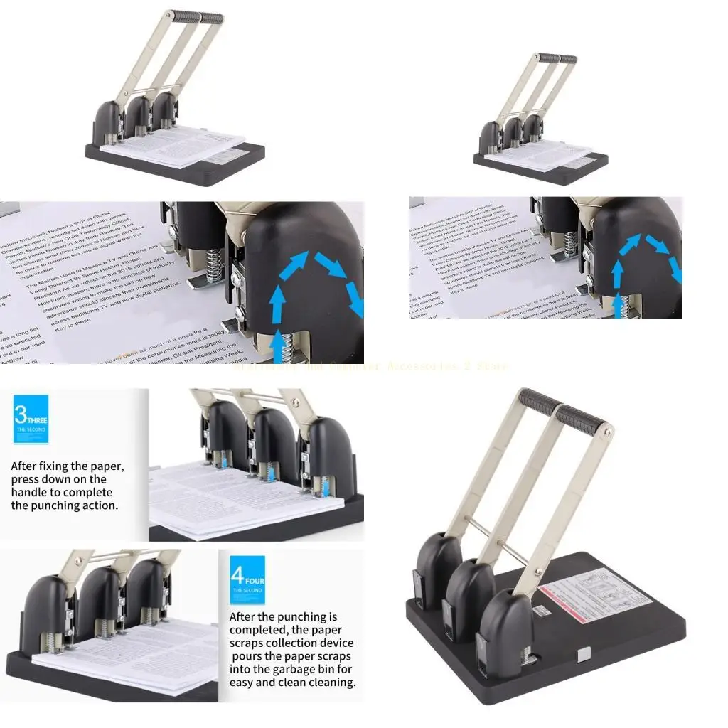 

Heavy Duty 3 Hole Puncher 150 Sheet High Capacity Ergonomic Handle 3 Hole Paper Puncher For Office and Industrial Use