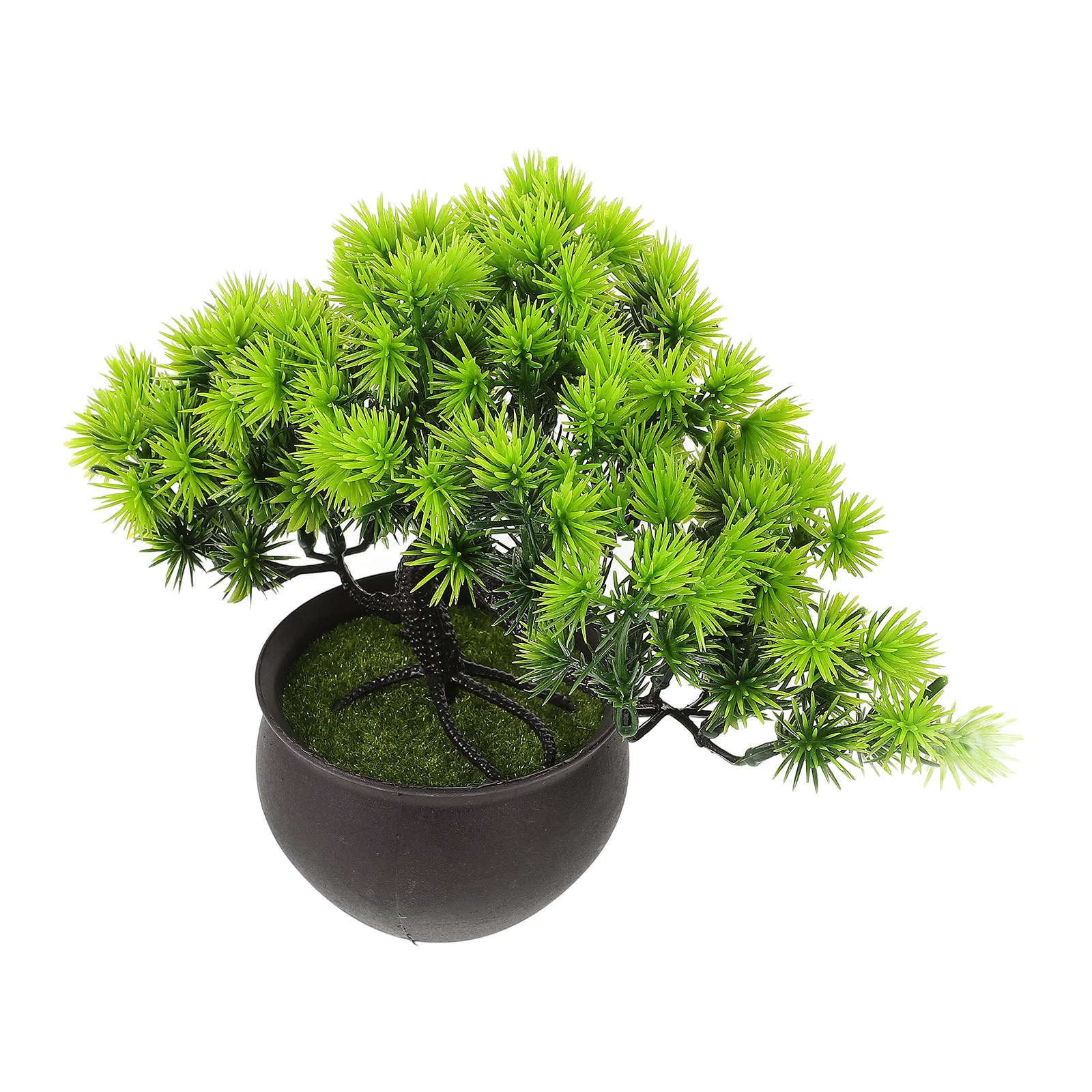 

Simulated Pine Potted Plant Realistic Faux Plants Home Decor Mini Plastic Bedroom Artificial Bonsai Vivid Ornament GreenMini