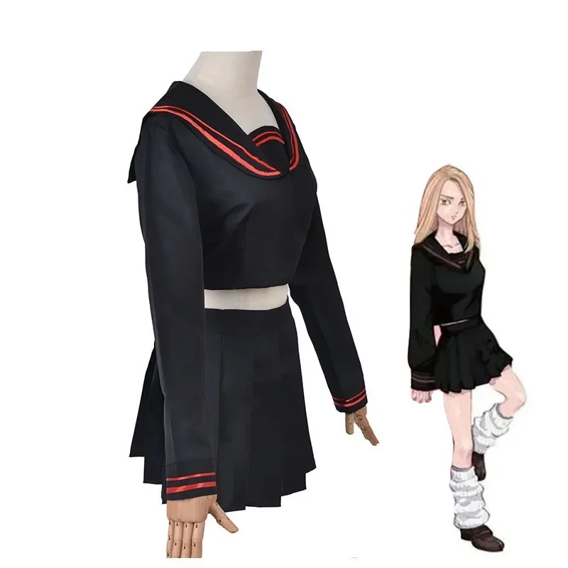 2025 Anime nuevo Tokyo Revengers Shiba Yuzuha disfraz Cosplay chica mujer Jk con calcetines uniforme escolar ropa de Halloween niños S abc