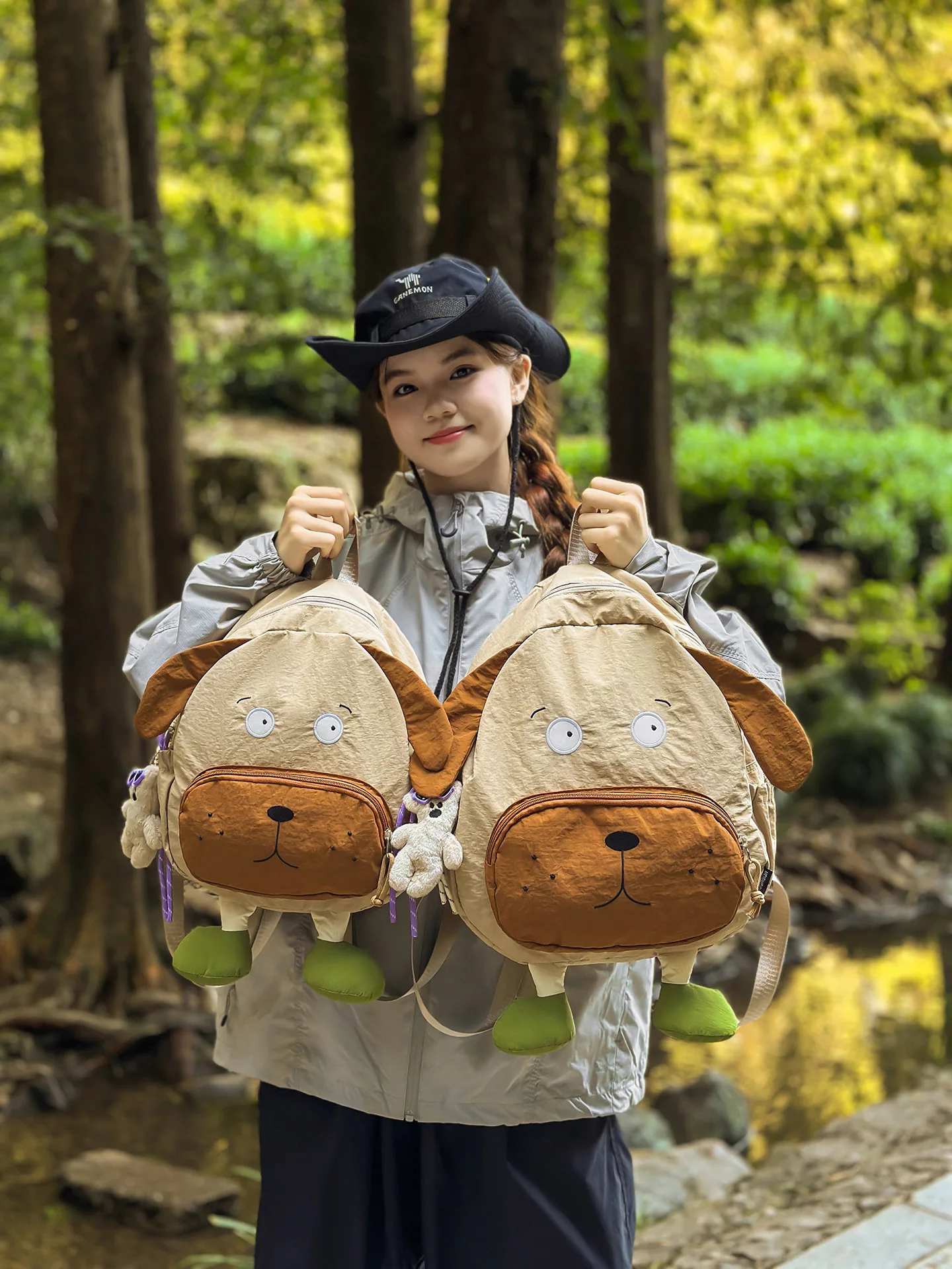 Funny Lovely Dog Backpack 3D Doll Design Large Capacity Cartoon School Bag For Primary Students Kids School Travel Rucksack