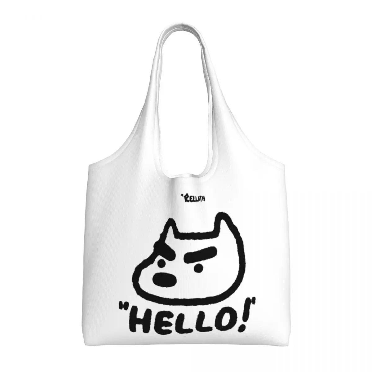 

Hello From The Dog Large Capacity Canvas Tote Bag Single Shoulder Work Commute Bag For Women Eco-Friendly Shopping Bag