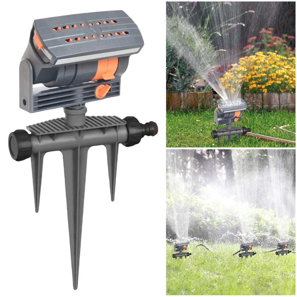 Oscillating Sprinkler Lawn Swing Sprinkler 16 Nozzles Garden Sprayer Adjustable Flow Watering Irrigation System for Large Area