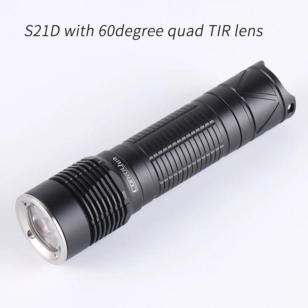 Convoy S21D 21700 flashlight with quad TIR lens,219B 519A XPL HD 12groups,with 21700 battery inside