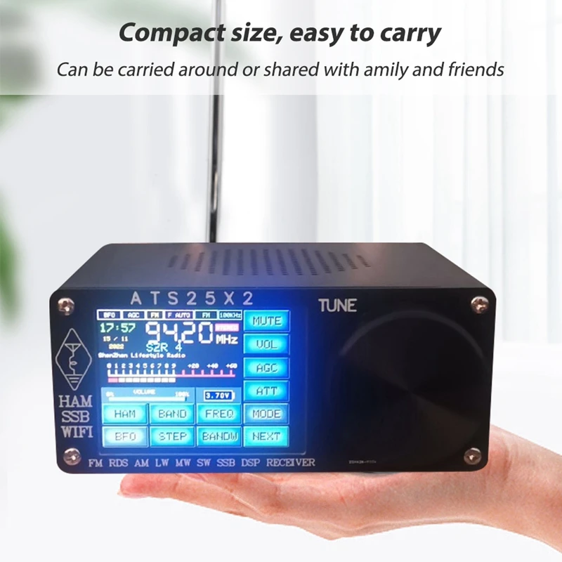 

1 Set Network WIFI Radio Spectrum Scanner DSP Receiver ATS-25X2 108Mhz FM RDS Radio 2.4 Inch Touch Screen 1730Khz-30000Khz SSB