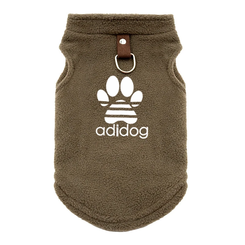 Soft Fleece Dog Clothes for Small Dogs Pull Ring Design Spring Autumn Winter Warm Pet Pullover French Bulldog Jacket Pug Coats