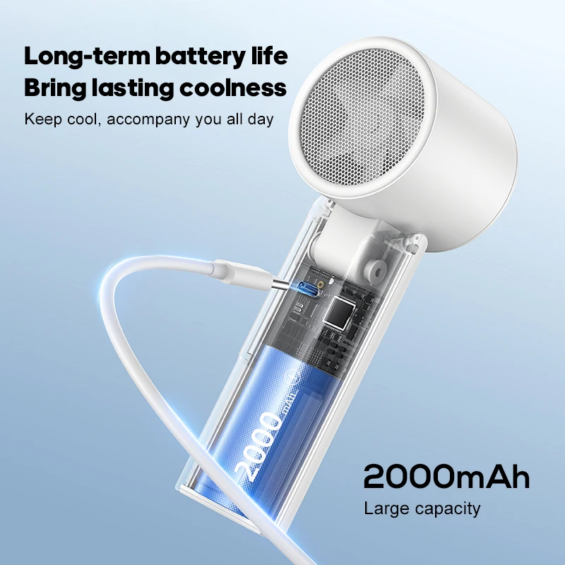 고속 미니 휴대용 팬 2000mAh 충전식 접이식 휴대용 팬 냉각 강력한 100 속도 조정 야외용 터보 팬