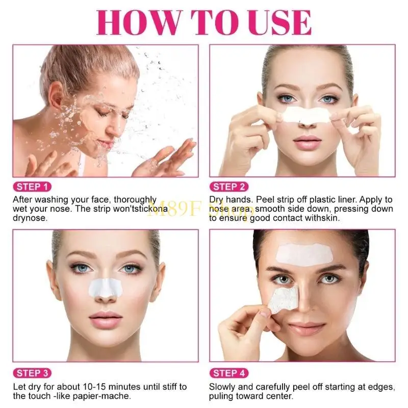 M89F NEUWEEST Verwijder Mask Set Krimp porie diepe reiniging Acne-behandeling Zwarte kop Verwijder huidverzorgingsstrook Schil