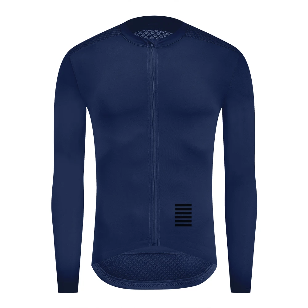 YKYWBIKE Langarm Dünne Radfahren Jersey Männer Klassische Einfarbig Pro Rennrad Rennen Tops Atmungsaktive Fahrrad Shirt Männliche Jersey 4