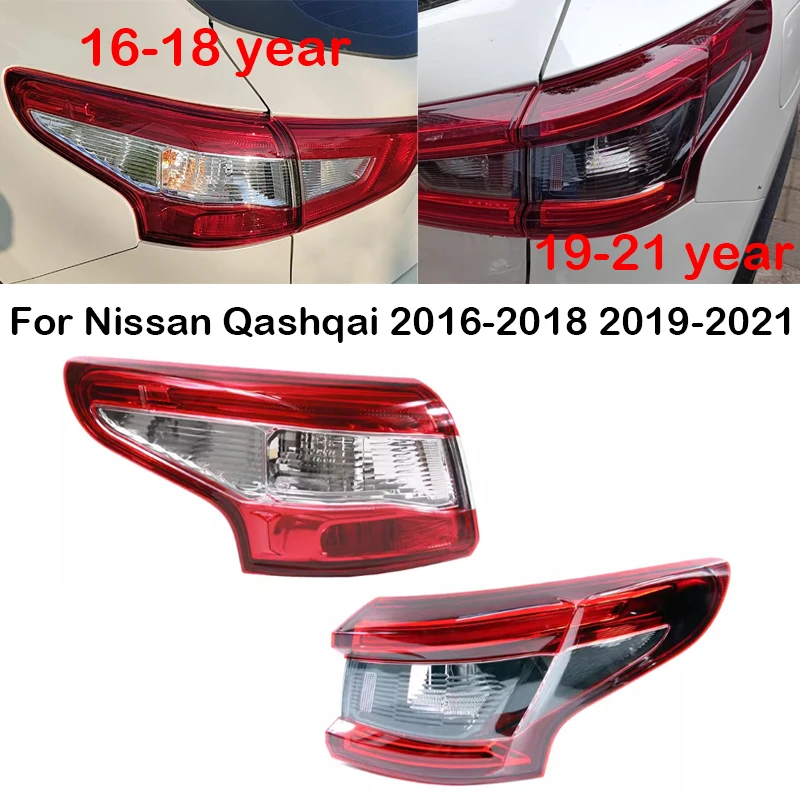 

For Nissan Qashqai 2016-2018 2019-2021Car Rear Bumper Outside Tail Light Stop Brake Turn Signal Warning Tail Lamp With No Bulbs