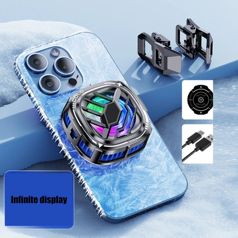 Portable Gaming Phone Cooling Fan Smartphone Cooling Fan for Live Streaming & Mobile Game for 4.5 To 7inch Smartphones