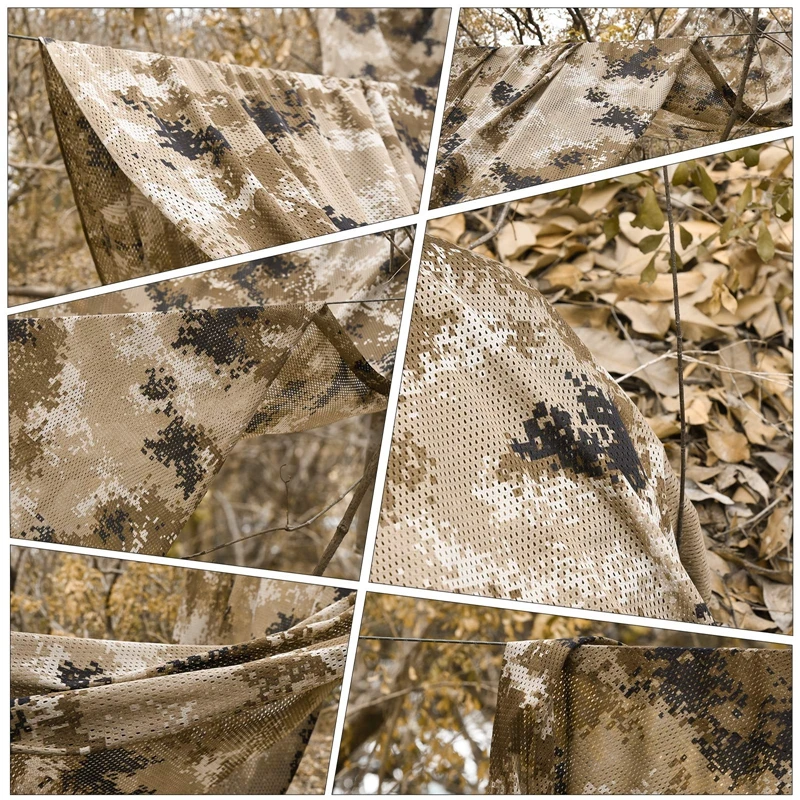 Welead 75D Camo Burlap Thin Hole Camouflage Net Hunting Jungle Mesh Fabric Hide Garden Shade Outdoor Awning Car Covers