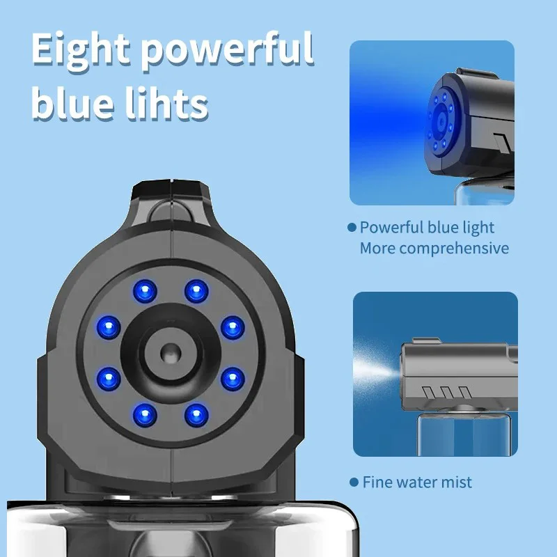 280Ml Barber Nano Blue Light Sprayer Wireless USB Electric Aftershave Steam Spray Nebulizer Gun For Garden Atomizer Tools image 3